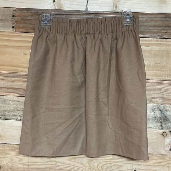 J. Crew size 0 Tan Wool Elastic Waist Band with Pockets Mini Skirt - Picture 6 of 7